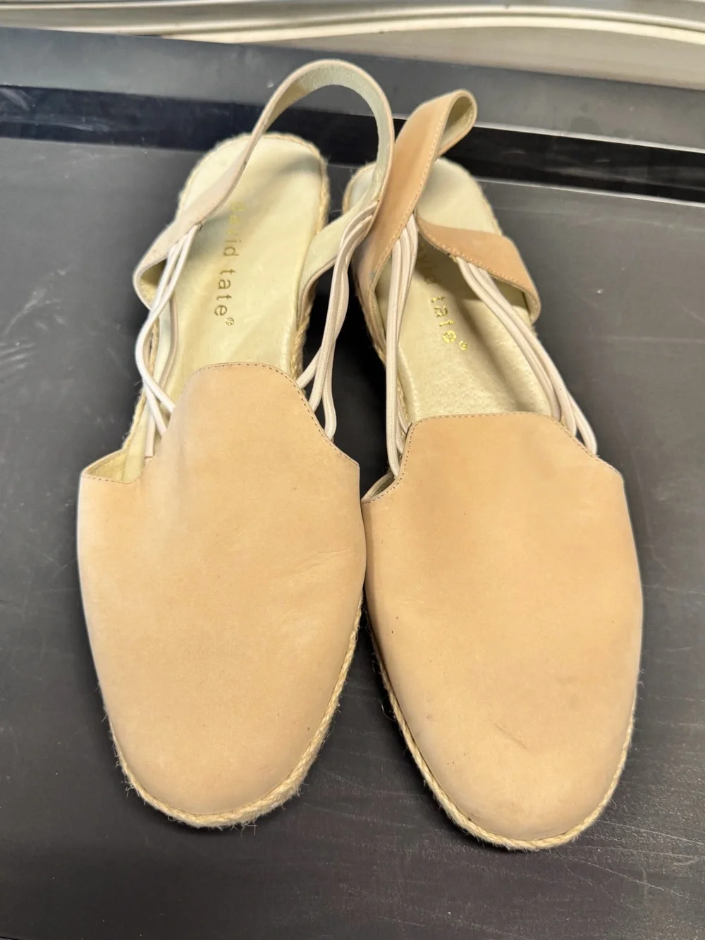 David Tate Leather Women’s Espadrille Slingback Flats Size 10